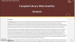 Campbell Library Screencast