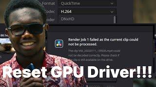 SOLVED: Render Job Failed Error in Davinci Resolve (GPU Driver Issue & Solutions)