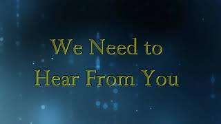 We Need To Hear From You - Andrae Crouch