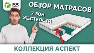 Матрасы ЭОС с зонами жёсткости. Коллекция Аспект. 7-зональный пружинный блок