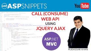 Call (Consume) Web API using jQuery AJAX in ASP.Net MVC