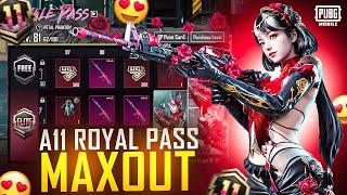 A11 ROYAL PASS MAXOUT FREE REWARDS MATERIALS AND UPGRADE GUN