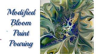 (1123) Modified Bloom Technique, Swirls, Acrylic Paint Pouring
