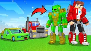 JJ and Mikey Become TRANSFORMERS - Maizen Minecraft Animation