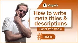 How to Write Perfect Meta Titles & Descriptions for Shopify SEO | AI Tips & Tools