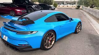 Shark Blue 992 GT3 walk around