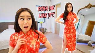 Trying On Traditional Chinese Dresses From WISH For My Chinese Fiance *he's uncomfy