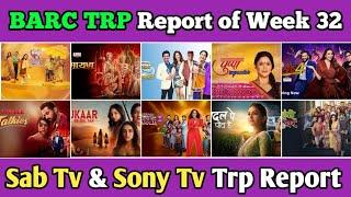 Sab Tv & Sony Tv BARC TRP Report of Week 32 : All 14 Shows Full TRP Report