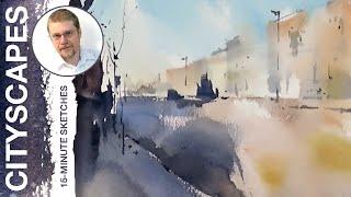 #106 One Single Shadow (Watercolor Cityscape Tutorial)