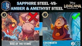  SAPPHIRE STEEL VS AMBER / AMETHYST STEEL - COGSWORTH COOKS - Disney Lorcana Meta Match