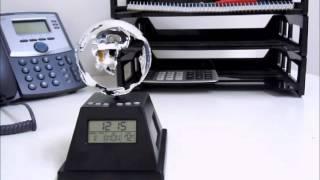 Solar Power Spinning Globe With Clock | Office Playground