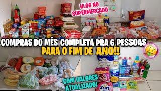 COMPRAS DO MÊS DE DEZEMBRO COMPLETA PRO FIM DE ANO/TUDO MUITO CARO/VLOG NO SUPERMERCADO+VALOR TOTAL