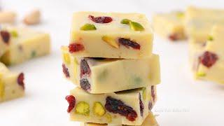 White Chocolate Fudge with Condensed Milk | Easy White Chocolate Fudge Recipe