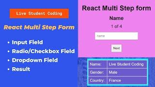 #ReactJs React Multi Step Form Hooks | React Hook Form | React Form Beginners Tutorial | React JS