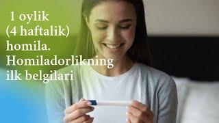 HOMILADORLIKNING ILK BELGILARI // HOMILANI ANIQLASH // 1 OYLIK YOKI 4 HAFTALIK HOMILADORLIK