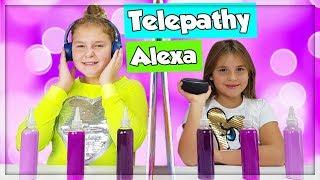 TWIN TELEPATHY ALEXA VS ELINA SLIME CHALLENGE !!!