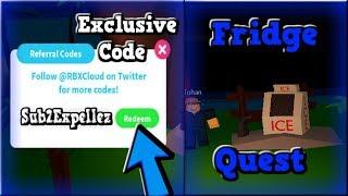 HOW TO COMPLETE THE FRIDGE QUEST FREE 100 GEMS TUTORIAL - EXCLUSIVE CODE - Roblox Fishing Simulaator