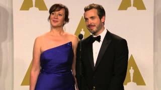 Oscars: Patrick Osborne and Kristina Reed Backstage Interview 2015 | ScreenSlam