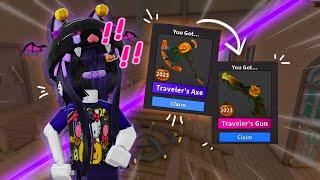 *NEW* HALLOWEEN TRAVELERS AXE + GUN MONTAGE ! (Murder Mystery 2)