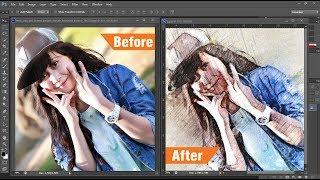 Quick Sketch Photoshop Action Tutorial | Photo Manipulation #PhotoshopTutorial