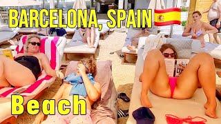 Barcelona,Spain /Walk in Beach in Barcelona in Spain/ Summer 2024