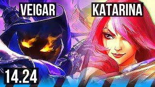 VEIGAR vs KATARINA (MID) | 5k comeback, 49k DMG, Legendary, 13/5/12 | KR Diamond | 14.24