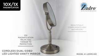 Zadro Cordless Dual-Sided LED Lighted Vanity Mirror 10X/1X LEDMV410