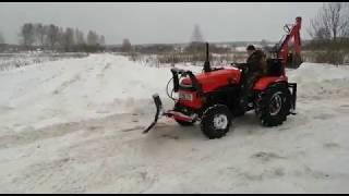 Самодельный снеговой отвал для минитрактора Уралец. Январь 2019 года