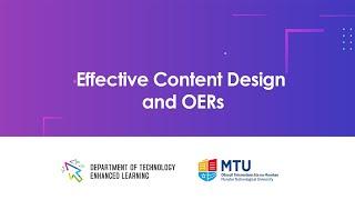 Effective Content Design and OERs