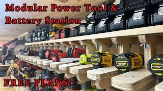 Modular Drill Storage & Charging Station - FREE FILES! - Small Shop Series