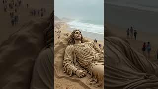 Jesus Is King #Jesus #viral #beach #sand #art #jesuslovesyou #trend #jesuscristo #fyp #fy #shorts