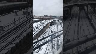 L Train Departing a Snowy Broadway Junction (02/13/24)