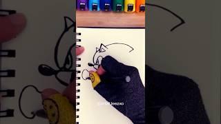 Drawing SONIC THE HEDGEHOG WITHOUT Lifting My Pen! #shorts #onelinedrawing