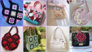 Most Beautiful & Stylish Crochet Flower Hand Bags Designs Collections #2024