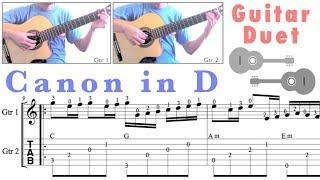 Canon in D (C major) / Pachelbel (Guitar Duet) [Notation + TAB]