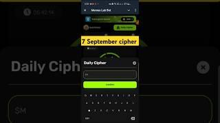 Memes Lab daily cipher 7 September | memes lab today cipher | memes lab cipher #memeslab