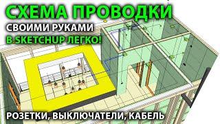 Схема электропроводки своими руками в SketchUp. Как создать план электропроводки.