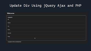 Update Div Using jQuery Ajax and PHP