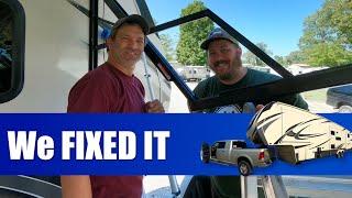 Replacing our broken awning arm // full time RV Family