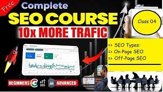 SEO Types:  On Page & Off Page SEO | Complete SEO Course | Class 04