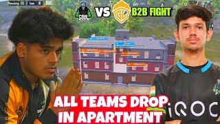 SouL Vs GodLike B2B Triple Fight In Scrims  All Teams Drop In Apartment  SouLMANYA 8K Kiwos Yt