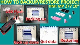 How to backup and restore project of SIMATIC HMI MP277 10" Touch by using USB flash