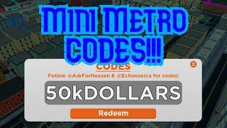 All Codes in Mini Metro | Roblox