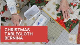 Serging A Christmas Tablecloth on the new Bernina Air Threader Serger