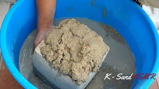 ASMR  Satisfying Huge Crunchy Gritty Sand Cement Crumbled Dry & Water | 2 textures - Soft & Hard 314