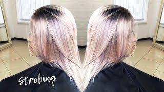 Pearl blond in the technique of Strobing. How to prepare a base for a cold blonde.