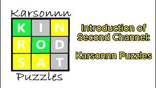 Introduction Of Second Channel: Karsonnn Puzzles