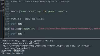 Remove a key from dictionary in Python