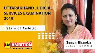 #Stars_of_Ambition | Suman Bhandari 4th Rank Uttarakhand Judicial Services Examination 2019