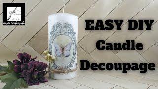 How to DECOUPAGE Rice Paper on a CANDLE – EASY DIY for Beginners